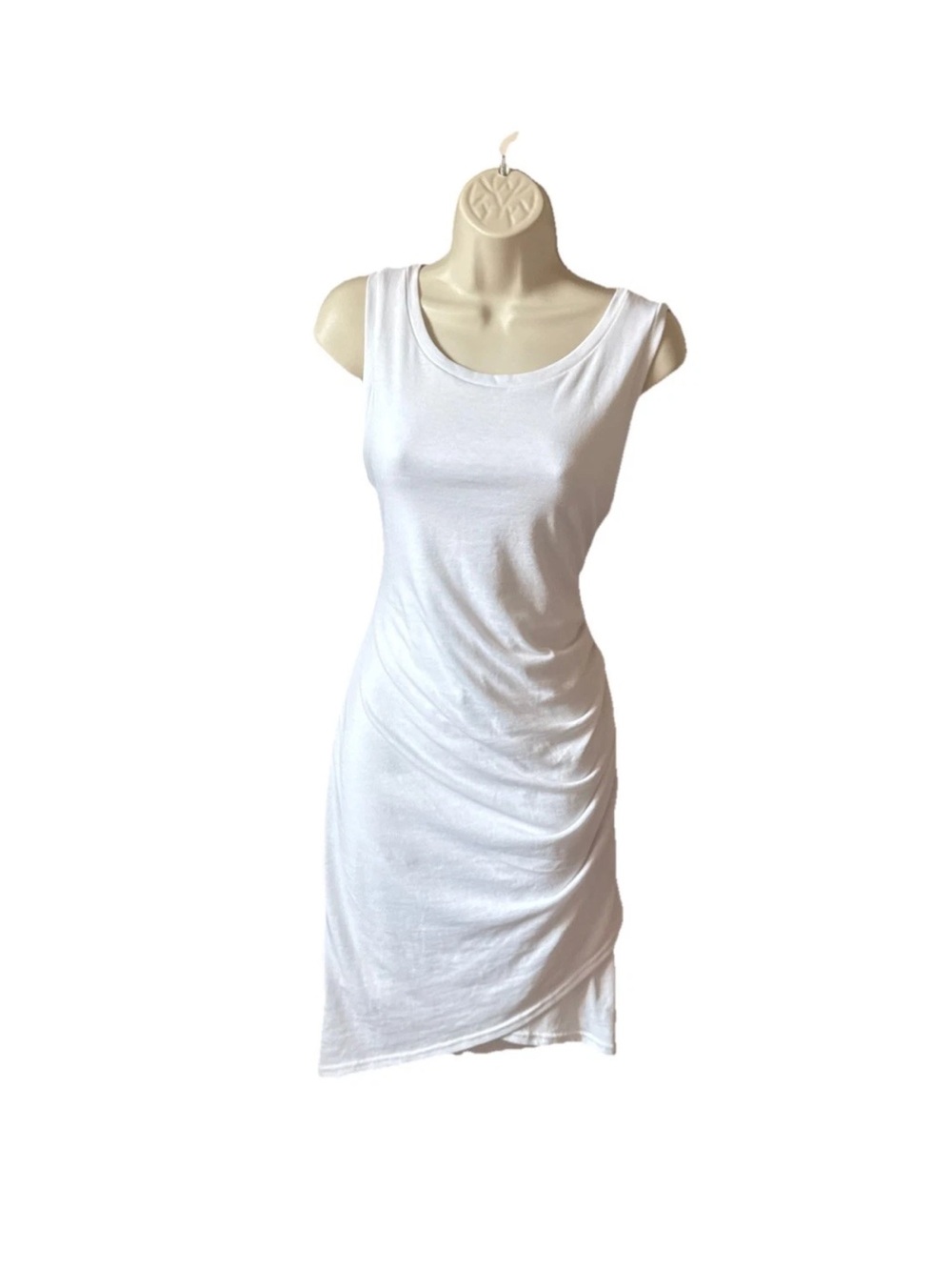 Treasure &Bone Women’s White Sleeveless Ruched Tank Dress